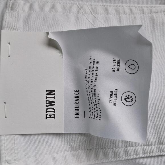 Nwt Edwin Endurance White Ankle Fray Jean Size 31 - Picture 7 of 7